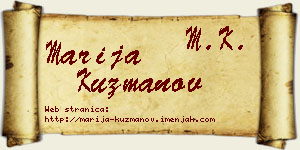 Marija Kuzmanov vizit kartica